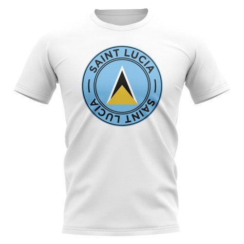 Saint Lucia Football Badge T-Shirt (White)