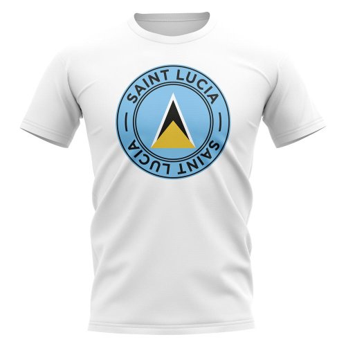 Saint Lucia Football Badge T-Shirt (White)