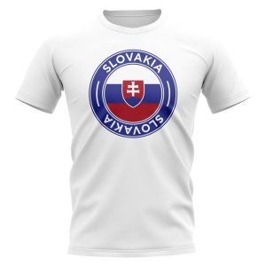 Slovakia Football Badge T-Shirt (White) Slovakia Football Badge T-Shirt (White)