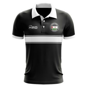 Western Sahara Concept Stripe Polo Shirt (Black)