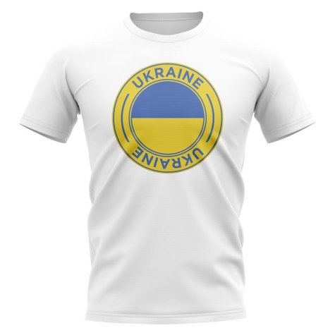 Ukraine Football Badge T-Shirt (White)