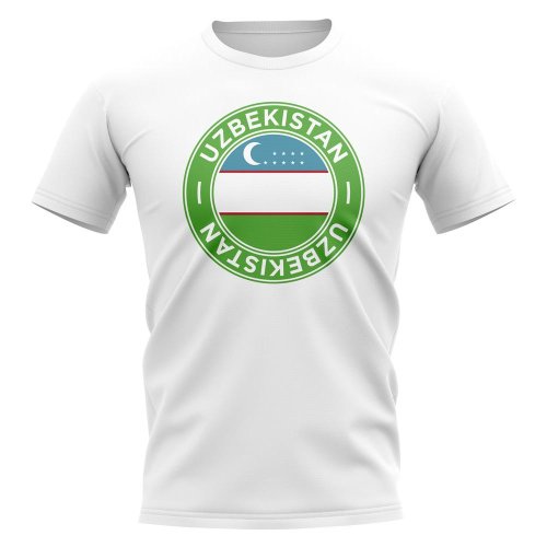 Uzbekistan Football Badge T-Shirt (White)