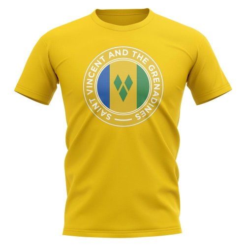 Saint Vincent and Grenadines Football Badge T-Shirt (Yellow)