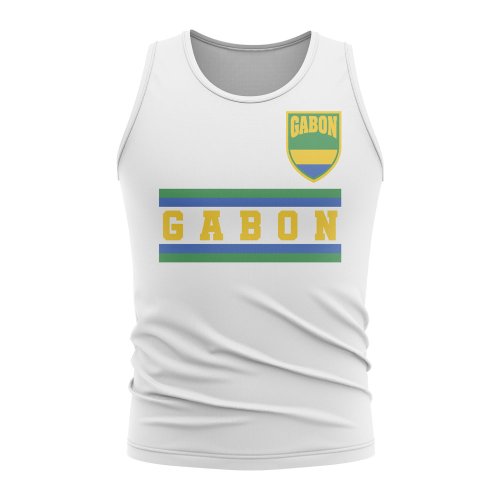 Gabon Core Football Country Sleeveless Tee (White)