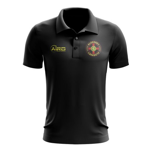 Alderney Football Polo Shirt (Black)