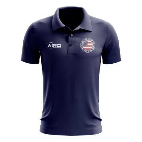 United States Football Polo Shirt (Navy)