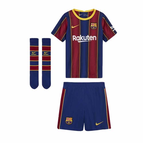 2020-2021 Barcelona Home Nike Little Boys Mini Kit