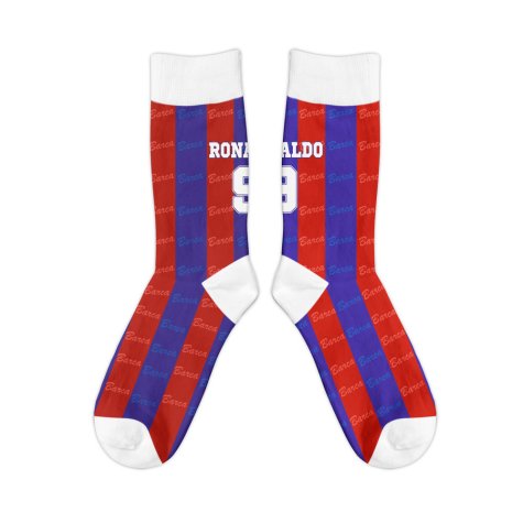 Barcelona 1996-1997 Ronaldo Retro Football Socks