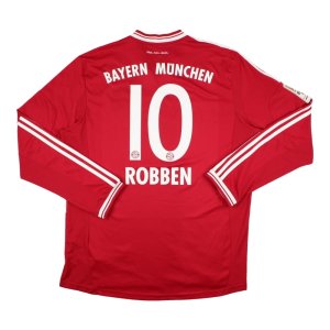 Bayern Munich 2013-14 Home Long Sleeve Shirt (Robben #10) ((Very Good) XL)