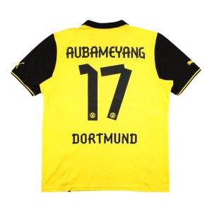 Borussia Dortmund 2013-14 European Home Shirt (Aubameyang #17) ((Excellent) L)