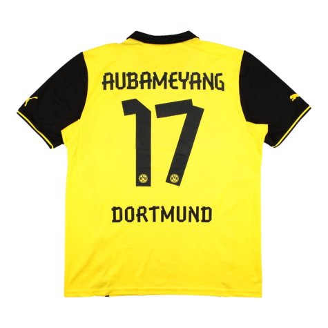 Borussia Dortmund 2013-14 European Home Shirt (Aubameyang #17) ((Excellent) L)