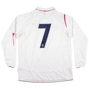 England 2005-07 Long Sleeve Home Shirt (XL) #7 (Very Good) England 2005-07 Long Sleeve Home Shirt (XL) #7 (Very Good)