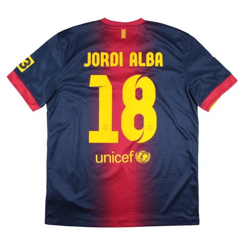 Barcelona 2012-13 Home Shirt (L) Jordi Alba #18 (Excellent)