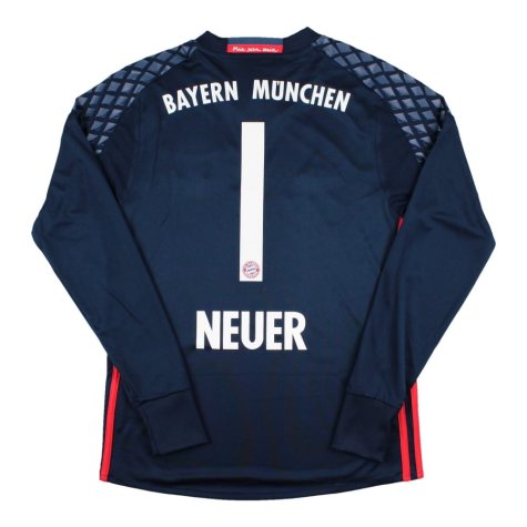 Bayern Munich 2016-17 Long Sleeve Goalkeeper Home Shirt (XLB) Neuer #1 (BNWT)