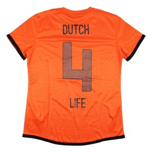 Holland 2012-13 Home Shirt (Dutch #4 Life) (Womens M) (Mint) Holland 2012-13 Home Shirt (Dutch #4 Life) (Womens M) (Mint)