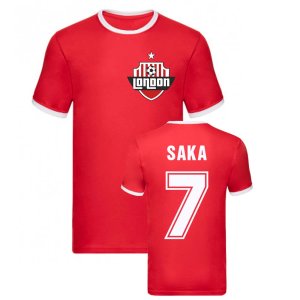 Bukayo Saka Arsenal Ringer Tee (Red)