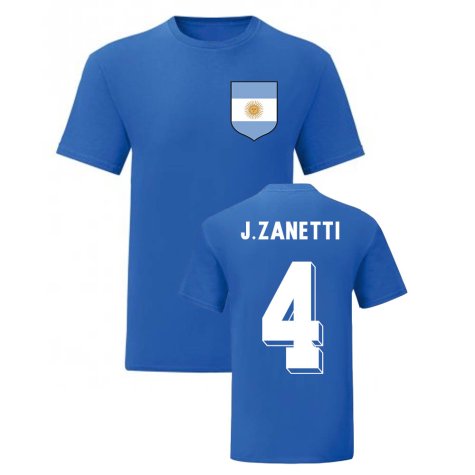 Javier Zanetti Argentina National Hero Tee (Blue)