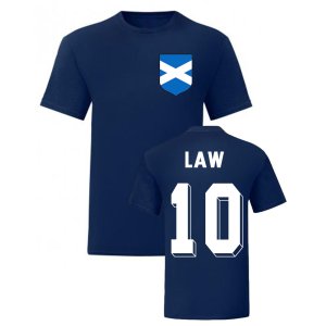 Denis Law Scotland National Hero Tee (Navy)