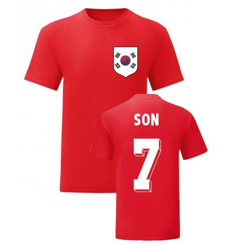 Son Heung-Min (Son) South Korea National Hero Tee (Red)