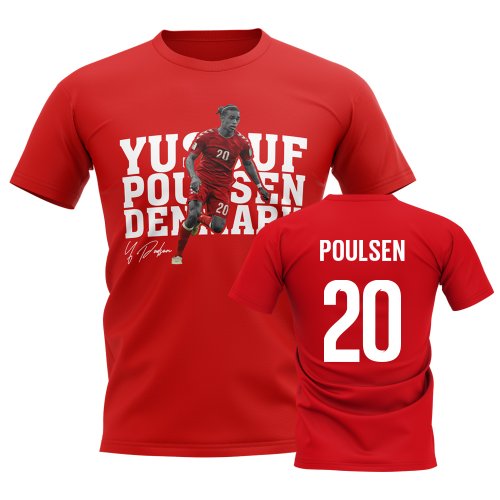 Yussuf Poulsen Denmark Player Tee (Red)