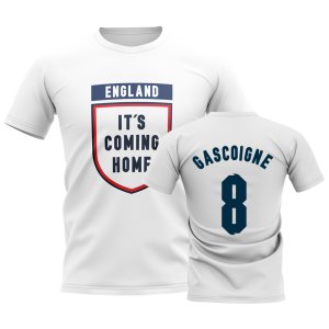 England Its Coming Home T-Shirt (Gascoigne 8) - White England Its Coming Home T-Shirt (Gascoigne 8) - White