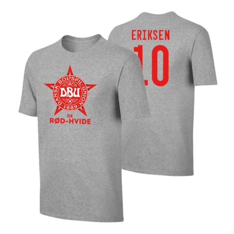 Denmark Euro 2020 T-Shirt (Eriksen 10) Grey