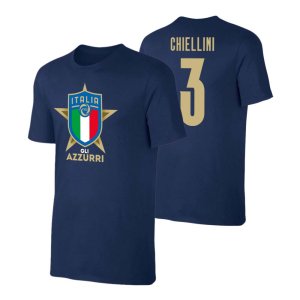 Italy Euro 2020 T-Shirt (Chiellini 3) Dark Blue