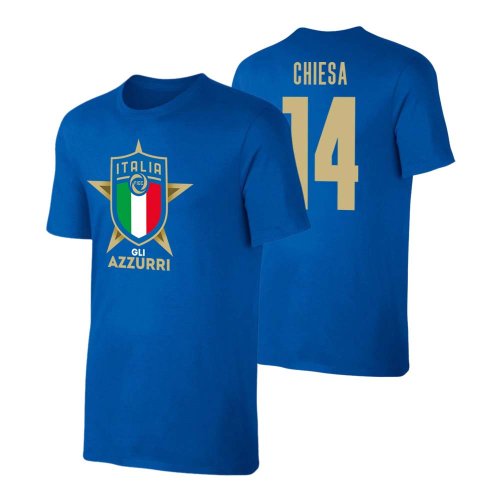 Italy Euro 2020 T-Shirt (Chiesa 14) Blue