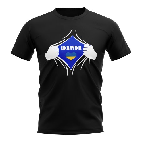 Ukraine Chest Badge T-Shirt (Black)