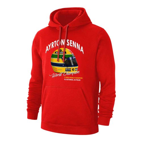 Ayrton Senna Helmet footer with hood, red