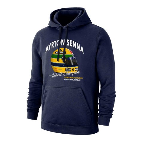 Ayrton Senna Helmet footer with hood, dark blue