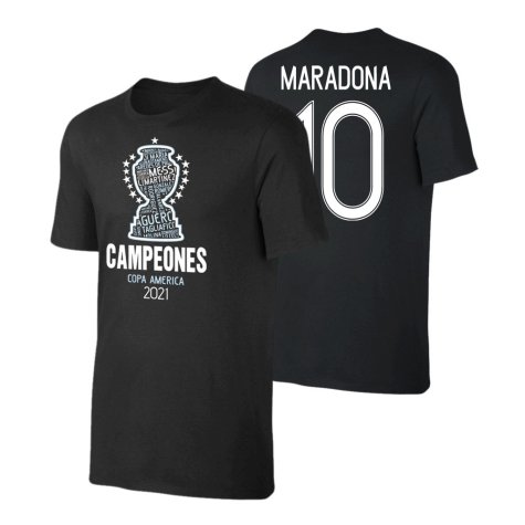 Argentina CA2021 CAMPEONES t-shirt MARADONA, black