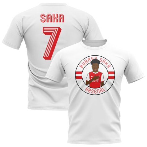 Bukayo Saka Arsenal Illustration T-shirt (White)