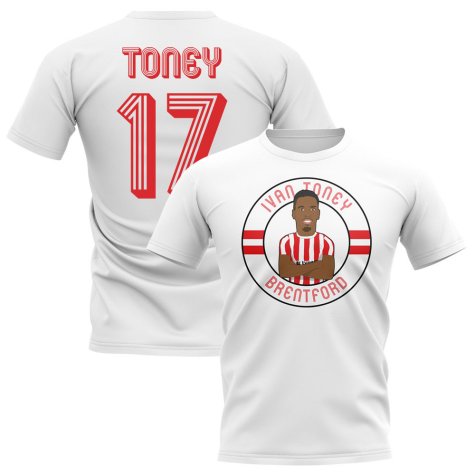 Ivan Toney Brentford Illustration T-Shirt (White)