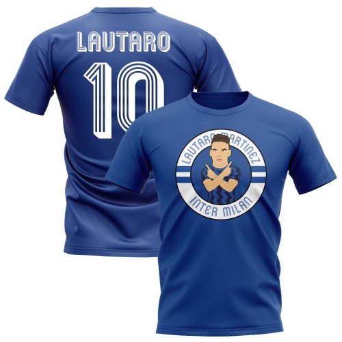 Lautaro Martnez Inter Milan Illustration T-Shirt (Royal)