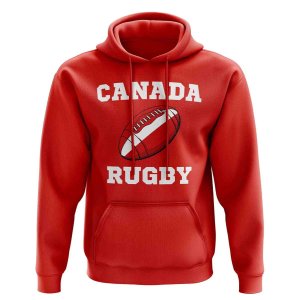 Canada Rugby Ball Hoody (Red)