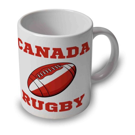 Canada Rugby Ball Mug (White)