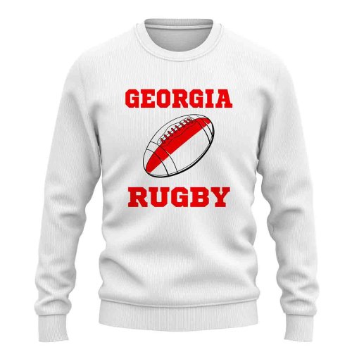 Georgia Rugby Ball Sweatshirt (White)