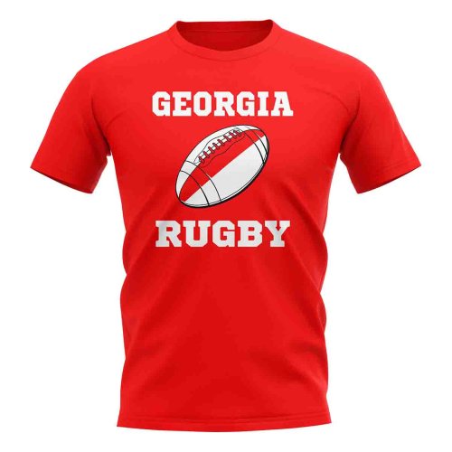 Georgia Rugby Ball T-Shirt (Red)