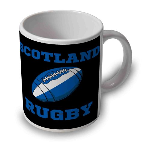 Scotland Rugby Ball Mug (Black)