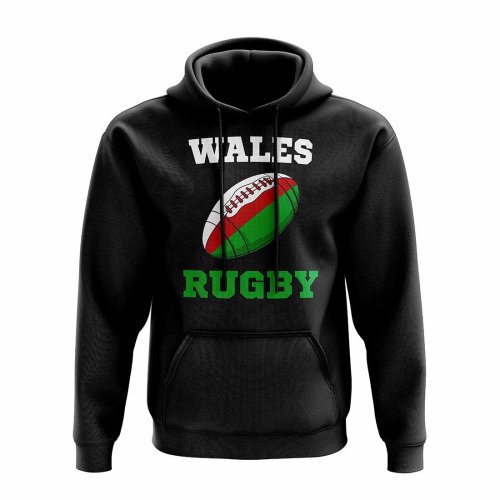 Wales Rugby Ball Hoody (Black)