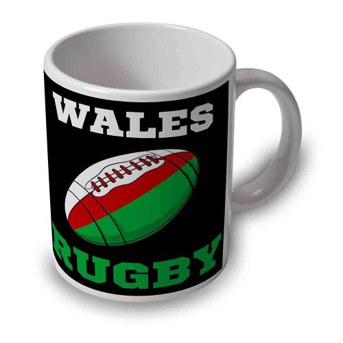 Wales Rugby Ball Mug (Black)