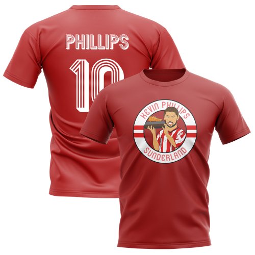 Kevin Phillips Sunderland Illustration T-Shirt (Red)