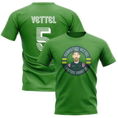 Sebastian Vettel Illustration T-Shirt (Green)