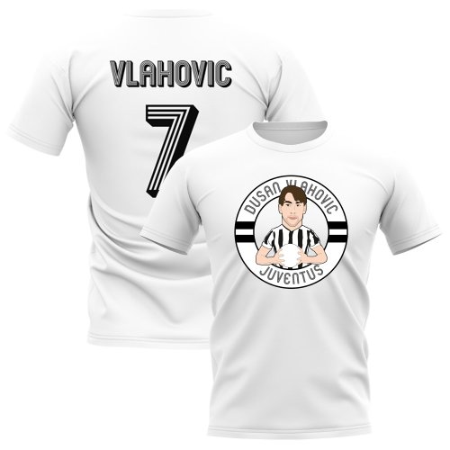 Dusan Vlahovic Juventus Illustration T-Shirt (White)