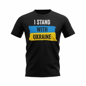 I Stand With Ukraine FLAG T-Shirt (Black)