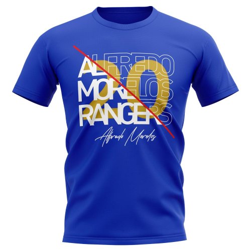 Alfredo Morelos Rangers Graphic Signature T-Shirt (Blue)