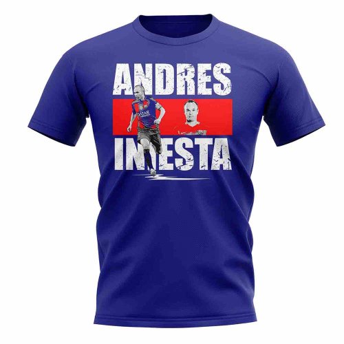 Andres Iniesta Player Collage T-Shirt (Blue)