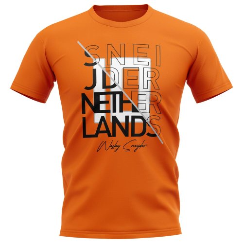 Wesley Sneijder Holland Graphic Signature T-Shirt (Orange)