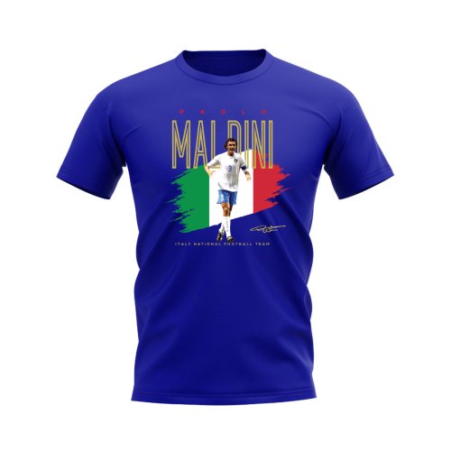 Paolo Maldini Italy Football Celebration T-Shirt (Royal)